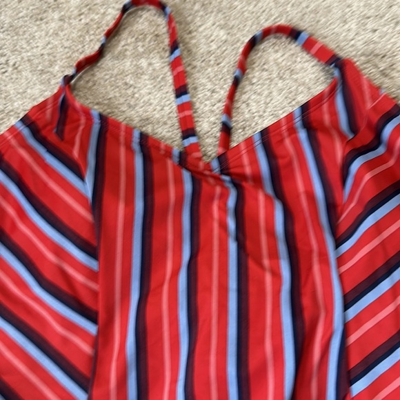 Kona Sol Striped Lace up Back Swimsuit 18W - Picture 3 of 7